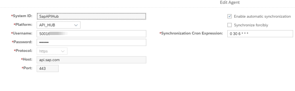 Screenshot of setting up object tracking for SAP Business Accelerator Hub in Figaf