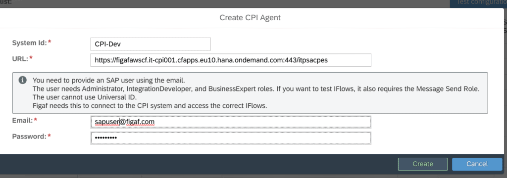 Screenshot: SAP CPI Agent Wizard