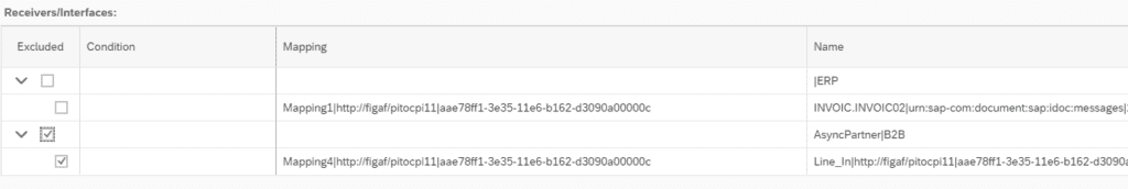 Screenshot: Filter routes