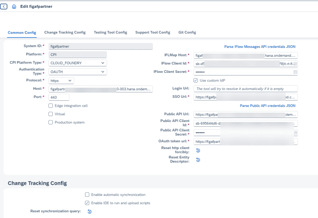Screenshot: Agent configuration