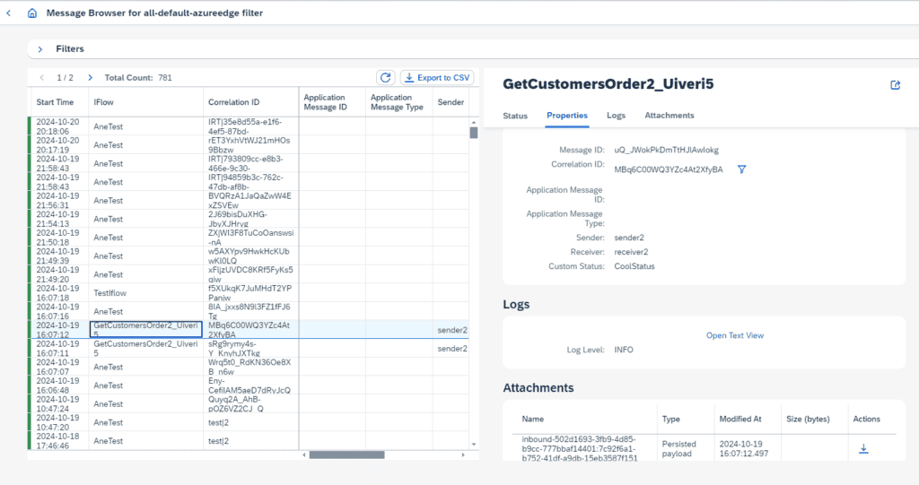 Screenshot: Edge Integration Cell