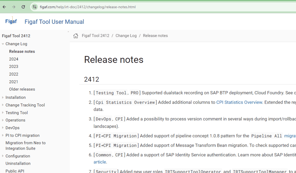 Screenshot: New help document