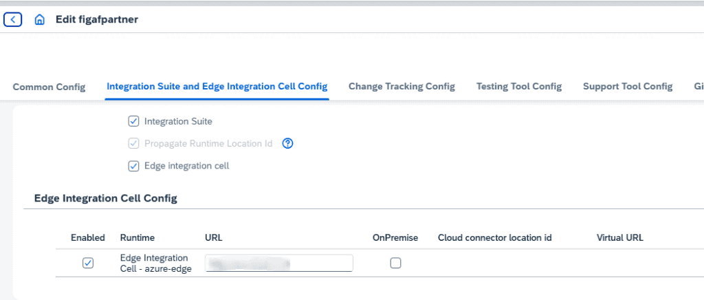 Screenshot: Edge Integration cell