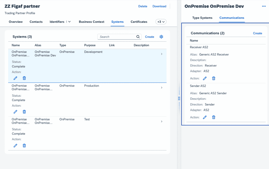 Screenshot: Creation of Partner profiles