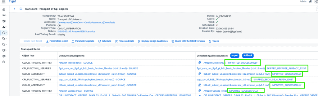 Screenshot: Smooth Transition to Testing and Production
