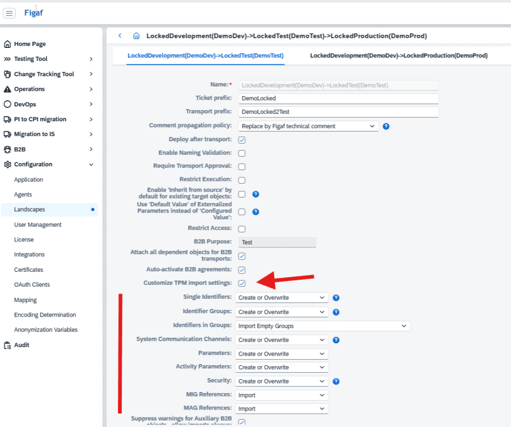 Screenshot: *DevOps Global settings for TPM imports*