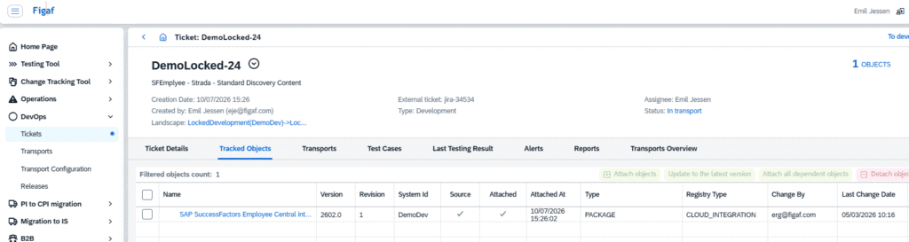 Screenshot: Management of Discovery Content