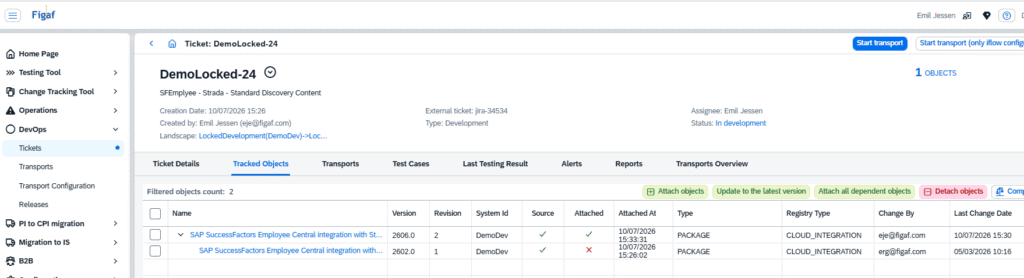 Screenshot: Management of Discovery Content