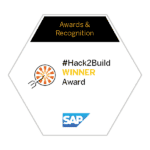 The SAP #Hack2Build winner award badge