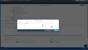 Approve Transport dialog in Figaf where the reviewer adds a comment before approving