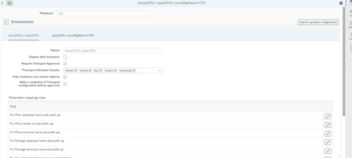 Screenshot: New transport process