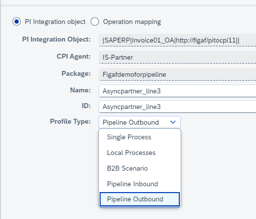 Screenshot: Migration profiles to in and outbound flows