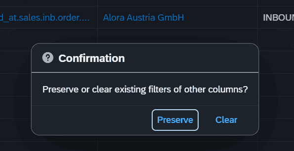Screenshot: *B2B scenario * *filtering: made more generic*