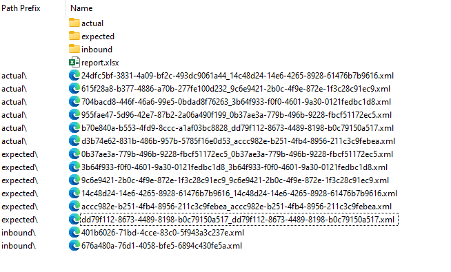 Screenshot: Testing result download