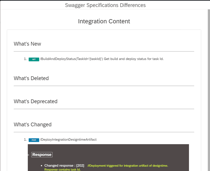 Screenshot of tracked object details from SAP Business Accelerator Hub