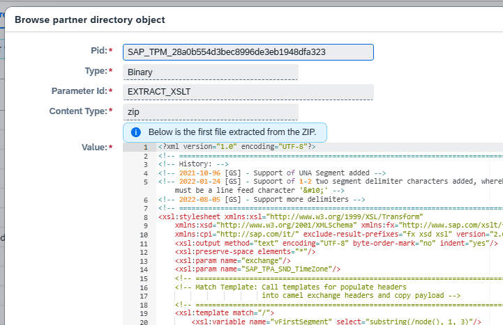 Screenshot: Partner directory binary viewer
