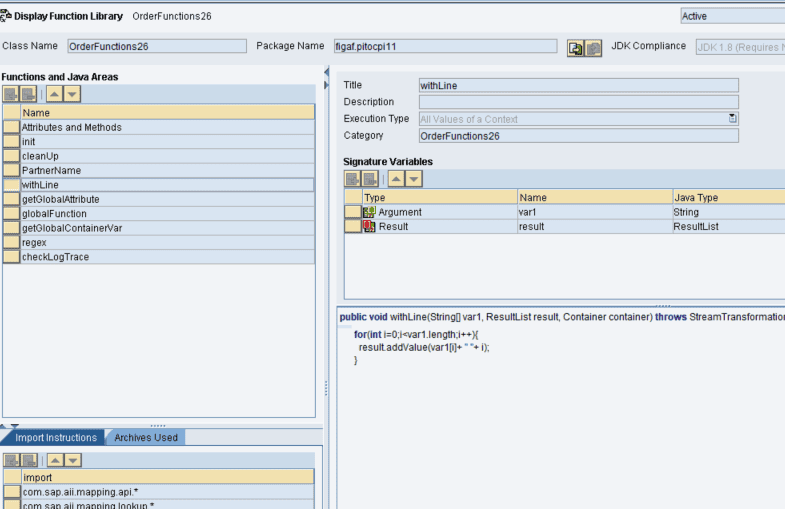 The original function library OrderFunctions26 in the SAP PI Enterprise Services Repository