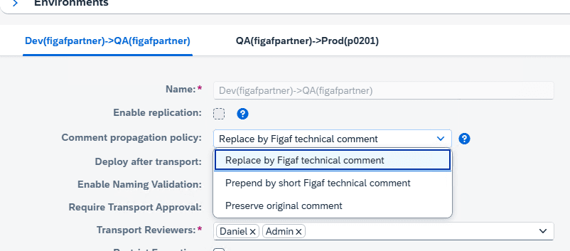 Screenshot: Keep iFlow descriptions in the transport