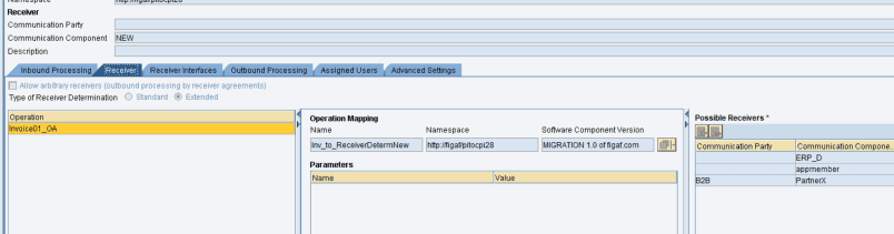 Screenshot: ICO with Extended receiver Determination