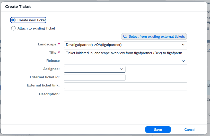 Screenshot: Integration with ITSM
