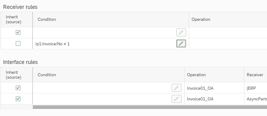 Screenshot: SAP PI/PO ICO Rules editor
