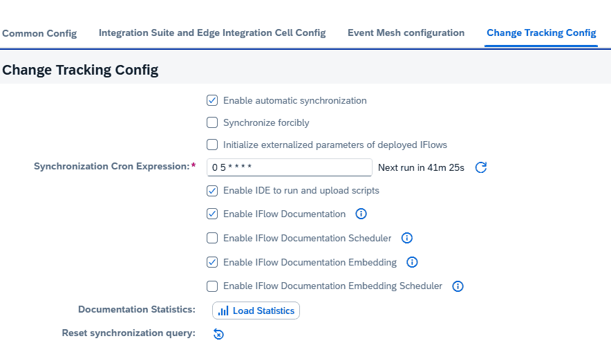 Change Tracking configuration in Figaf with options to schedule AI documentation and embedding