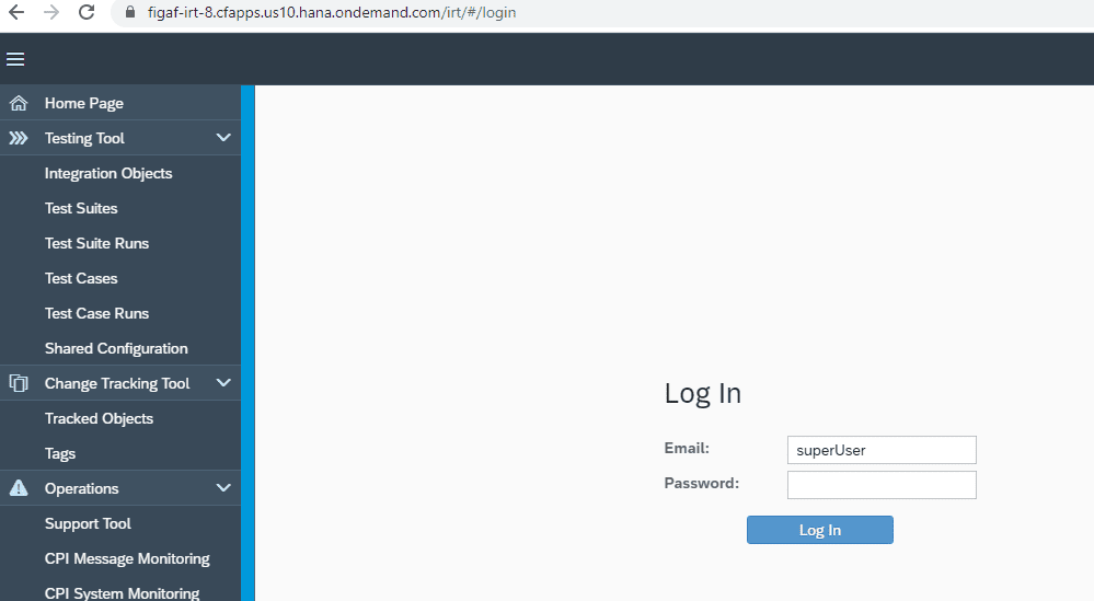 The Figaf DevOps Suite login page running on SAP BTP Cloud Foundry