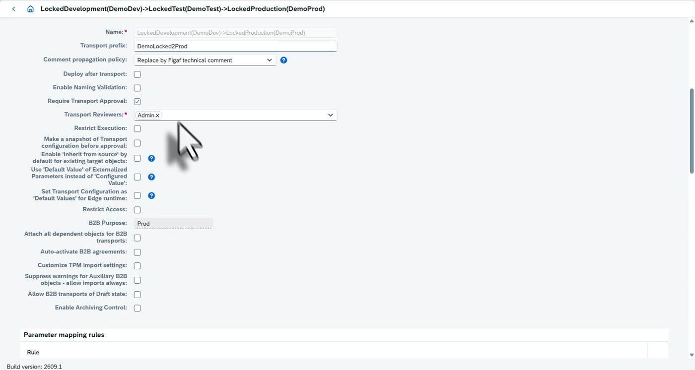 Screenshot: Landscape configuration: approvers, cloud integration and B2B settings