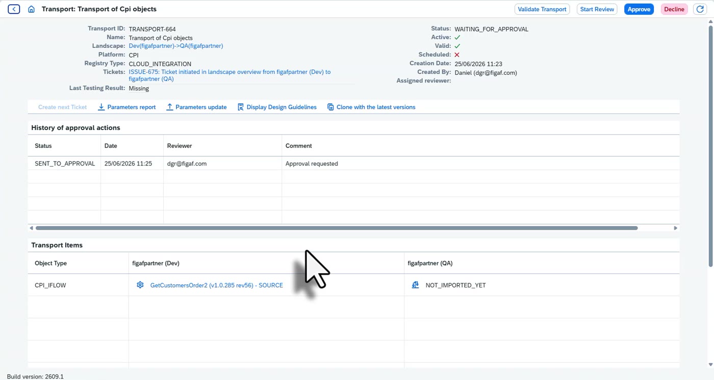 Screenshot: Tickets, transports, approvals and grouping tickets into releases